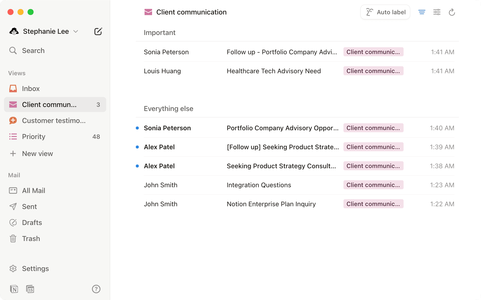 Heroscreenshot inbox set up