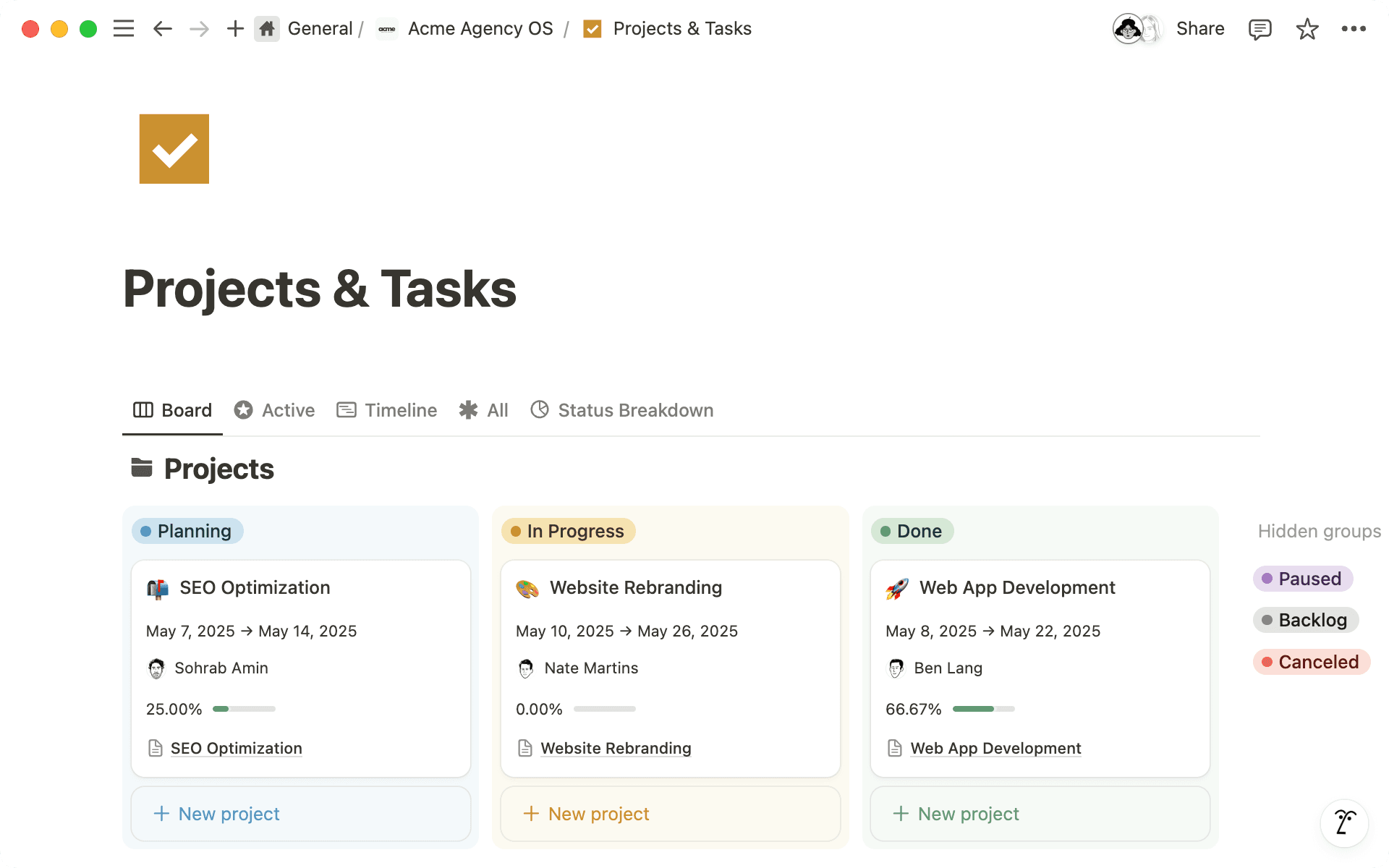 Project management non tech hero screenshot
