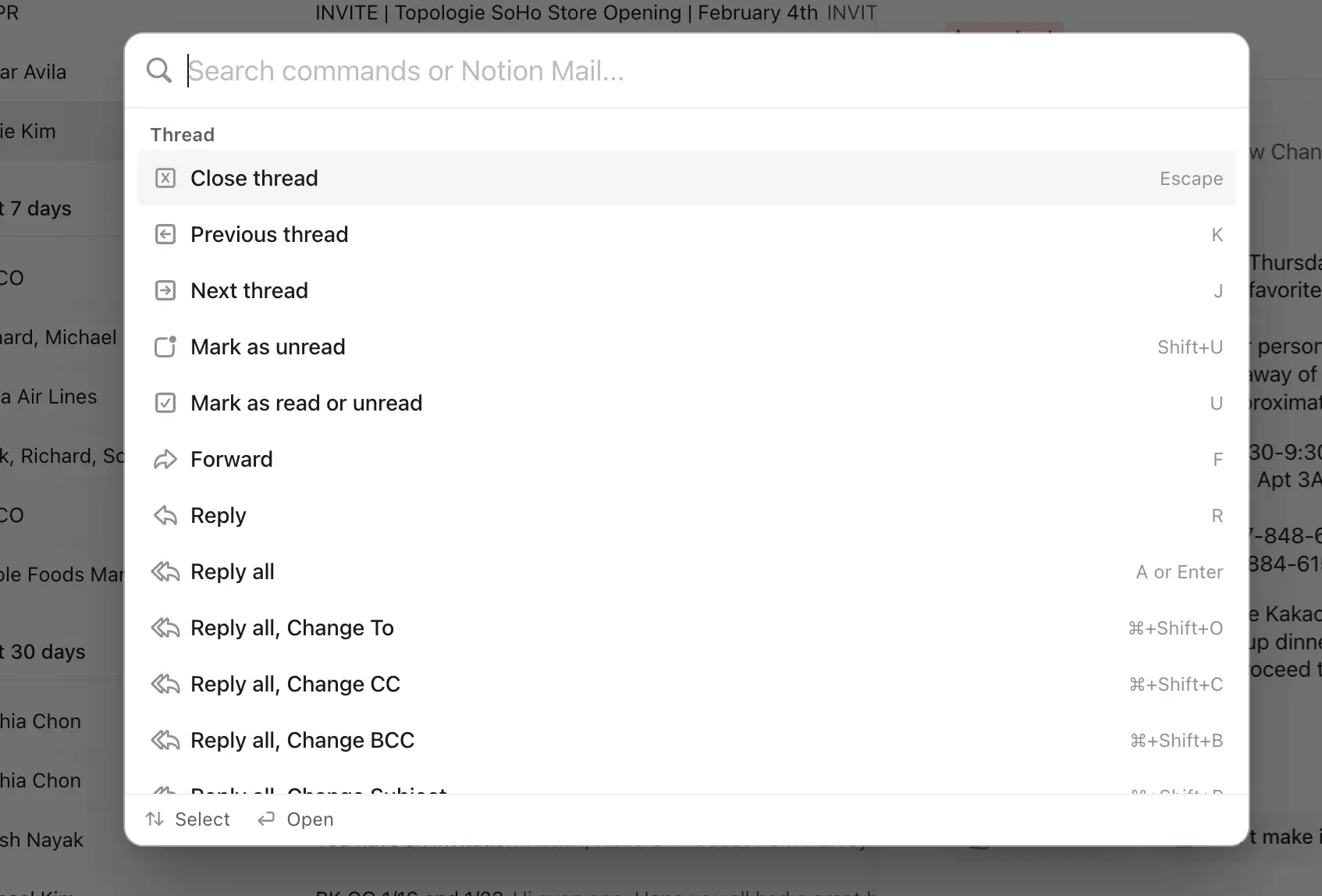 hc: notion mail shortcuts