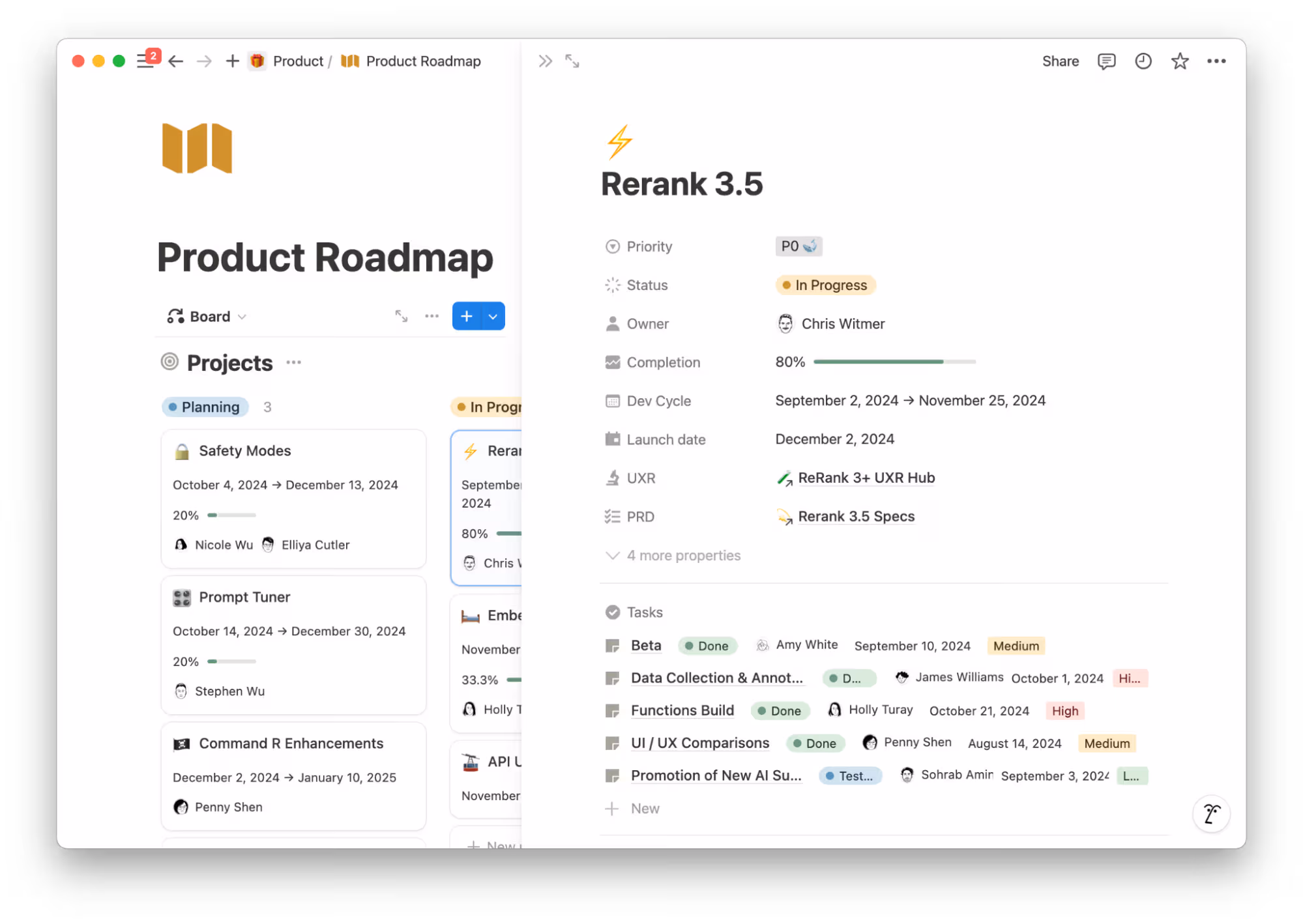 Cohere’s Notion product roadmap