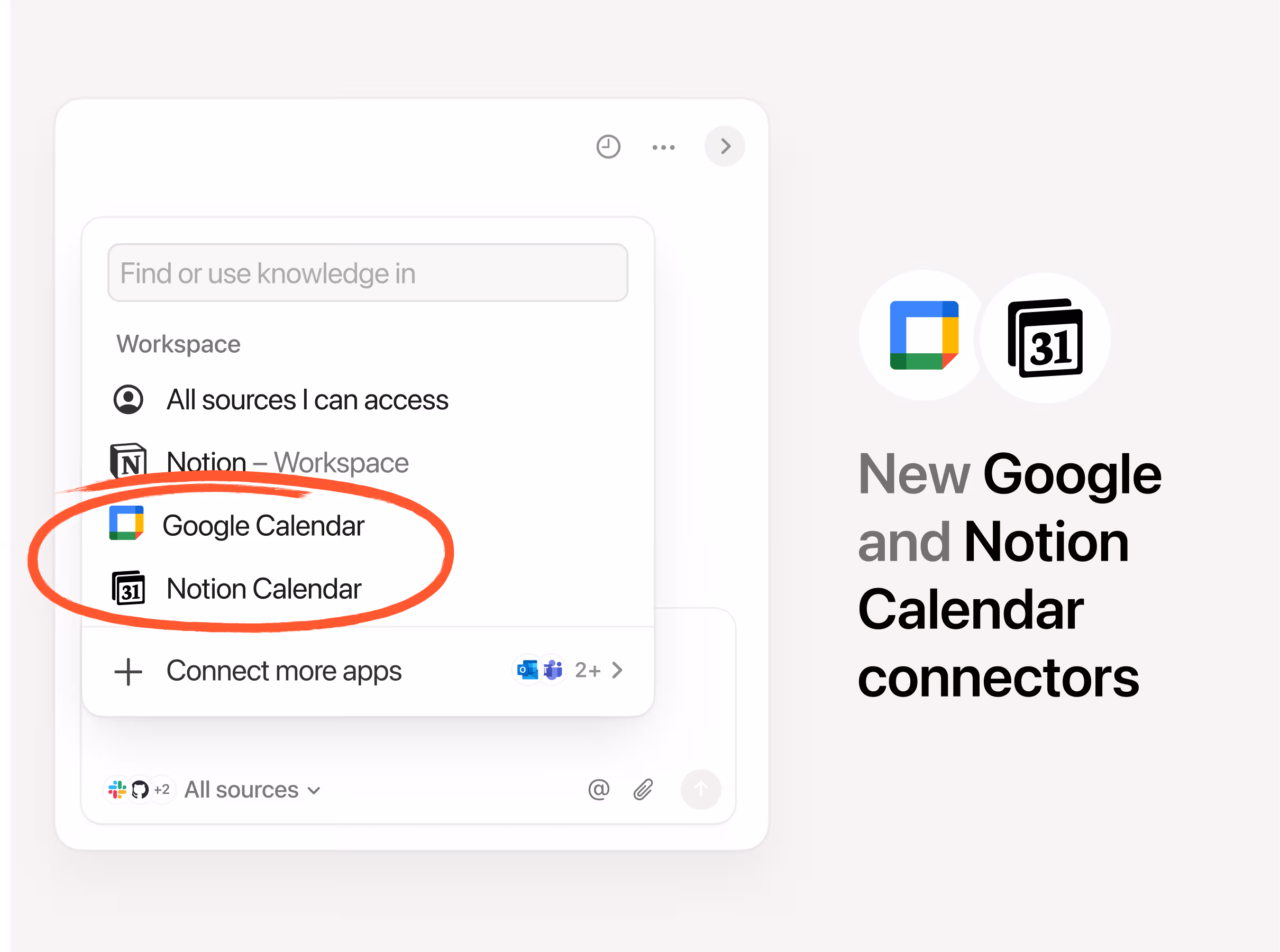 Connect your Google and Notion Calendars with Notion AI for better Enterprise Search results.
