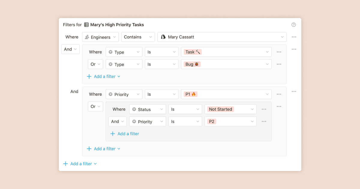 Using advanced database filters