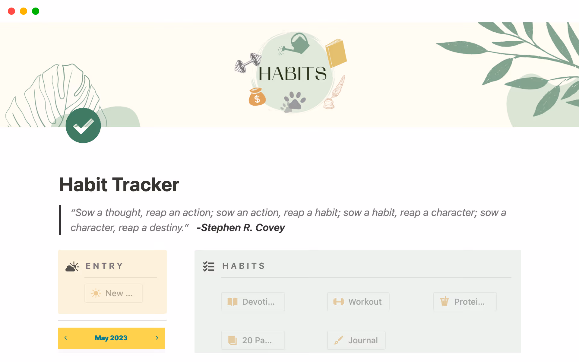 Screenshot of Top 8 Free Habit Tracking Templates collection by Notion