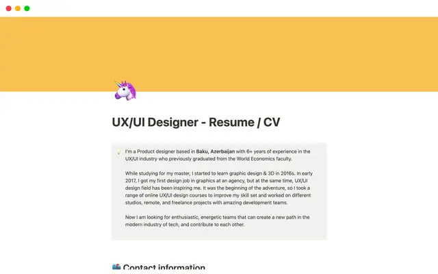 Product Designer - Resume Template