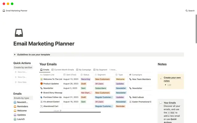 Email Marketing Planner